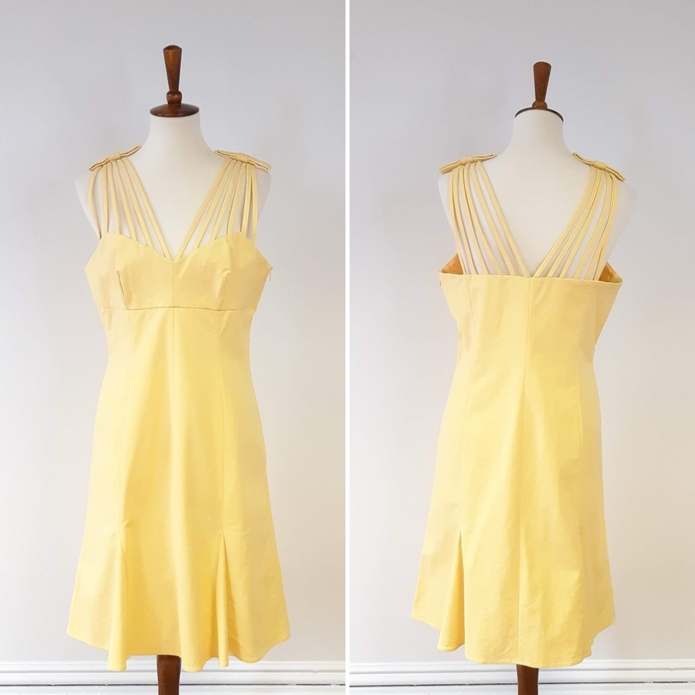 Moschino | Vintage Strappy Fitted Dress in Yellow